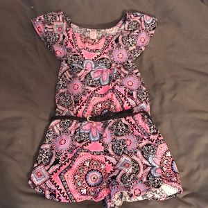 Pink and black casual dress